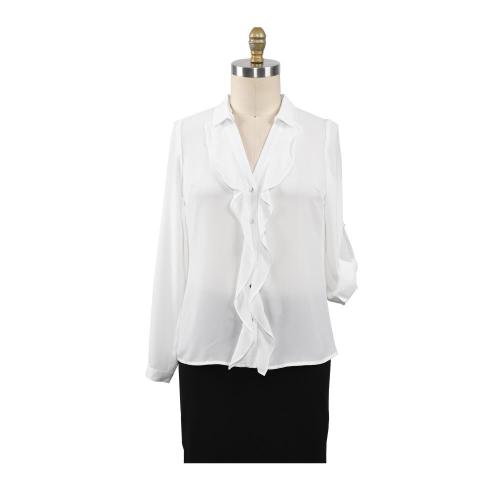 Ruffle Blouse Shirts Office Lady 2020