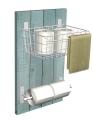Metal and Wood Bathrom Wall Organizer Holder and Tissue Paper Holder