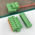 spring contact with flange pluggable terminal block