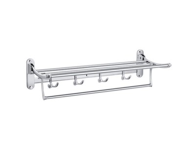 Wall Mounted Stainless Steel Chrome Folding Towel Rack/Shelf