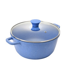 Promotional 24CM Aluminum Nonstick Stockpot with Glass Lid