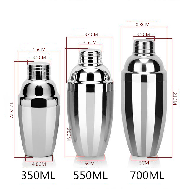 Wholesale Commercial High Quality Bar Tools Thickened 304 Stainless Steel Cocktail Shaker