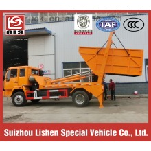 4X2 HOWO swing crane garbage bucket truck