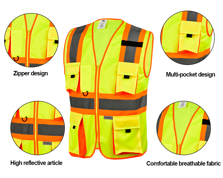 factory wholesale high visibility yellow reflective safety vest