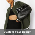 Women's Baseball Jacket in Green Black