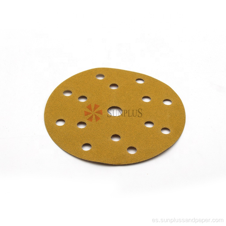 Paper amarillo Disc de lijado de oro de óxido de aluminio