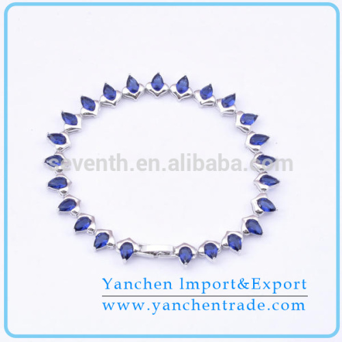 Wholesale Drop Shape Inlaid Turkish Bracelet Rhodium Plating