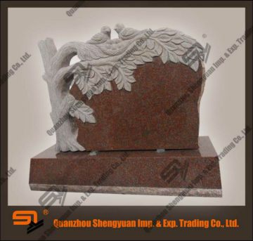 carved tree headstone design