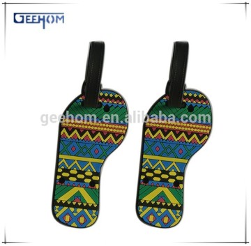 shoe shape luggage tag, slipper shaped pvc luggage tag