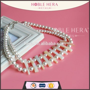 Wholesale chunky statement necklace in china latest design pearl teething necklace jewelry