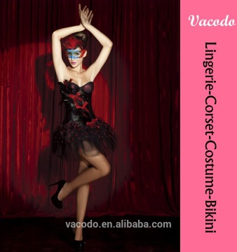 Vacodo red queen costumes open bust halloween prom dresses for women