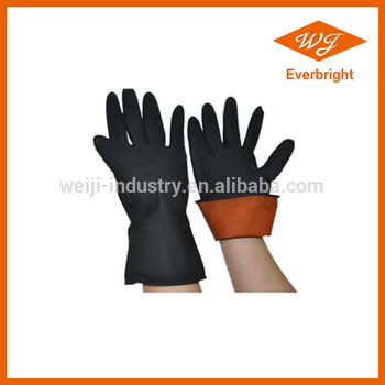 Black Rubber household gloves Flock/cotton Lined/unlined Latex Rubber Hand Gloves