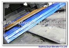 The packing of elevator guide rails