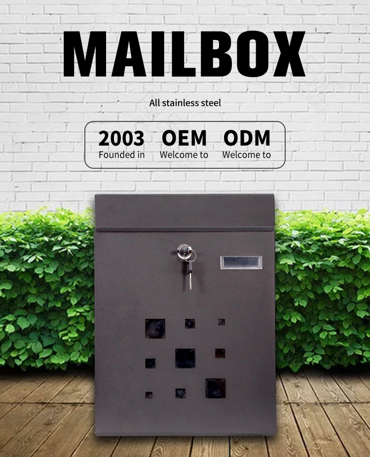 2021 New Design Hot Selling Metal Mail Box with 2 Keys for Home Outdoor Waterproof Letter Box/