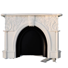 Italian Violette Marble Fireplace Surround Georgian Style White Natural Stone Slab Floor