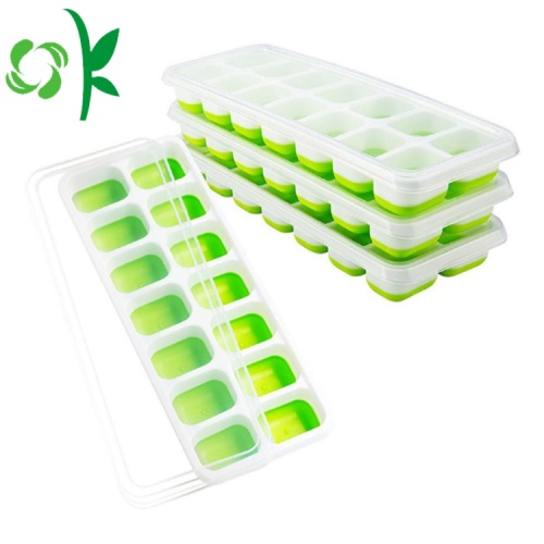 Durable 14Cavities Silicone Ice Freezer khuôn có nắp đậy