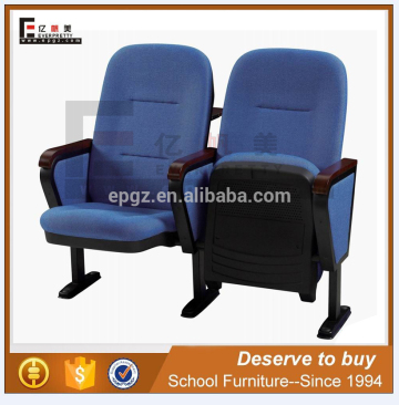 Fabric Double Seat Auditorium Chair without Writing Tablet