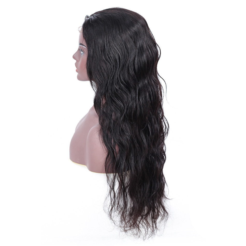 Front Lace Hair Wig For  Black Women, Natural Black Brazilian Hair Body Wave Wig With 4*4 Closure Wigs