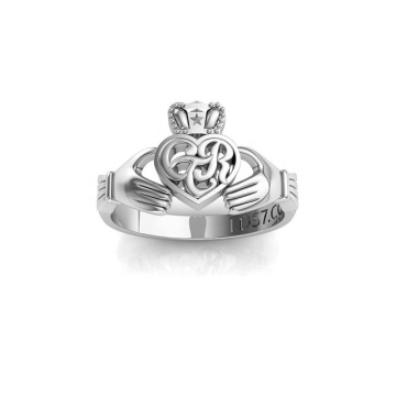 Yiwu Aceon Stainless Steel Claddagh CTR Heart Ring - Women's Pure Love Wedding Band