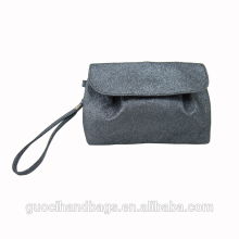 promotional grey glitter cosmetic bag