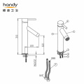 Grifo cilíndrico para lavabo de baño con un solo orificio