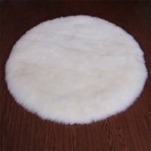 Custom 50cm 60cm 70cm 80cm 90cm 100cm real wool sheepskin round rug