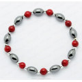 Hematite Red Coral cuentas redondas Pulsera