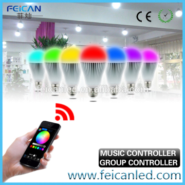 WIFI control RF remote control RGBw ED bulb light,WIFI control E27 9w RGBW led bulb