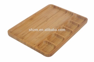 100% Natural Bamboo 6 Part Entertainment Set and Snack Serving Tray