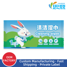 10 packs of single wet wipes for rabbits