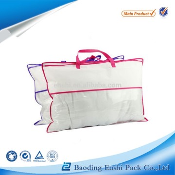nonwoven soft pillow zipper bag with handle