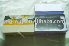 cardboard display bookstyle box with good quality plastic insert tray to pack crystal or glass products