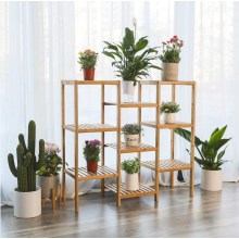 Bamboo Customizable Plant Shelf Display Rack Utility Shelf