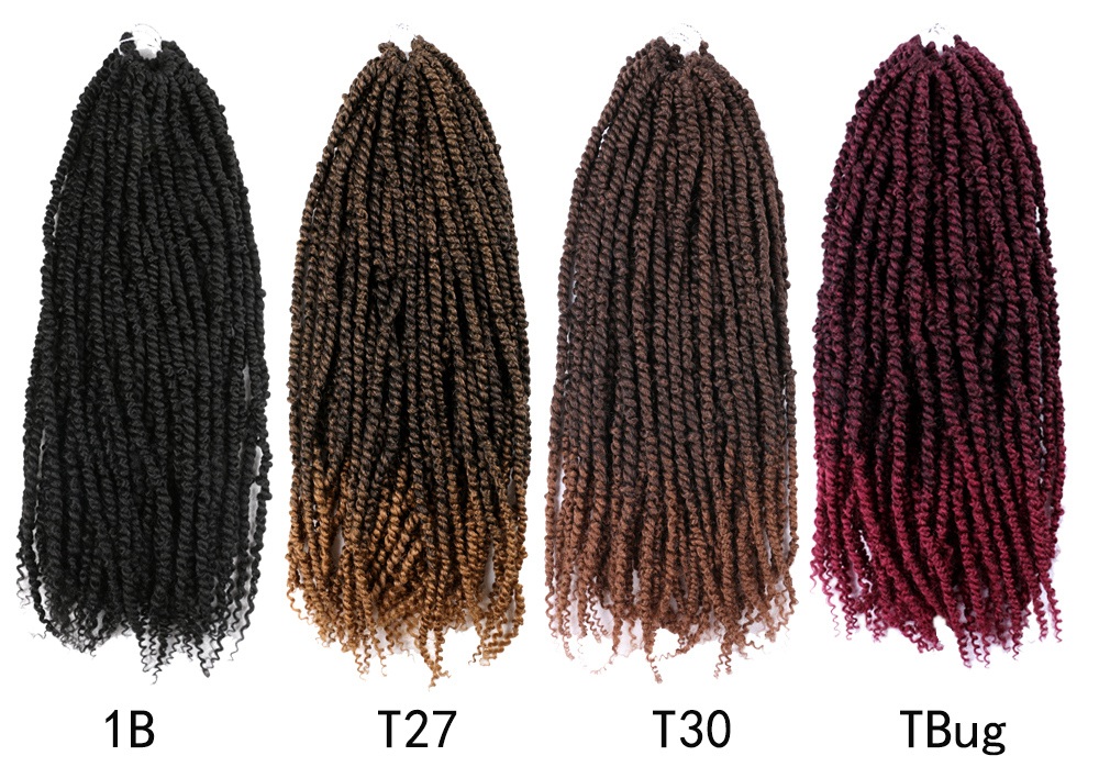 Pre-twisted Passion Twist Crochet Hair Extensions Ombre Color Pre Twist Passion Water Wave Braiding Hair Synthetic Fiber