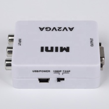 Mini HD AV to VGA Video Converter - 3.5mm Audio to PC HDTV Converter