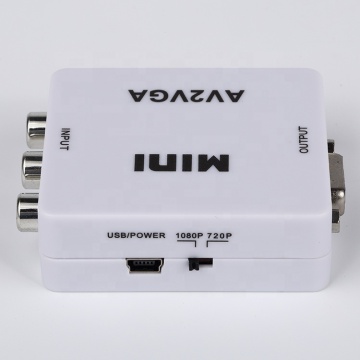 Mini HD AV to VGA Video Converter - 3.5mm Audio to PC HDTV Converter
