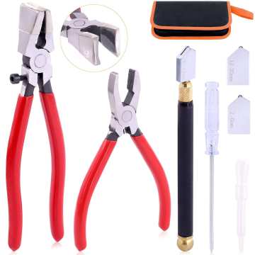 YUHANG 3 Pcs Premium Glass Cutter & Pliers Set - Running & Breaking Pliers Included