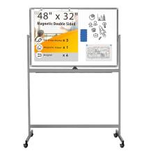 Rolling Dry Erase Board Grey 48''x32'' for Office
