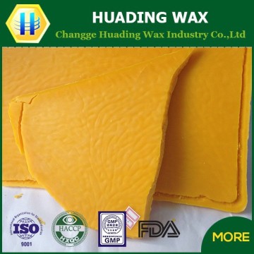 refined yellow pure beeswax slab