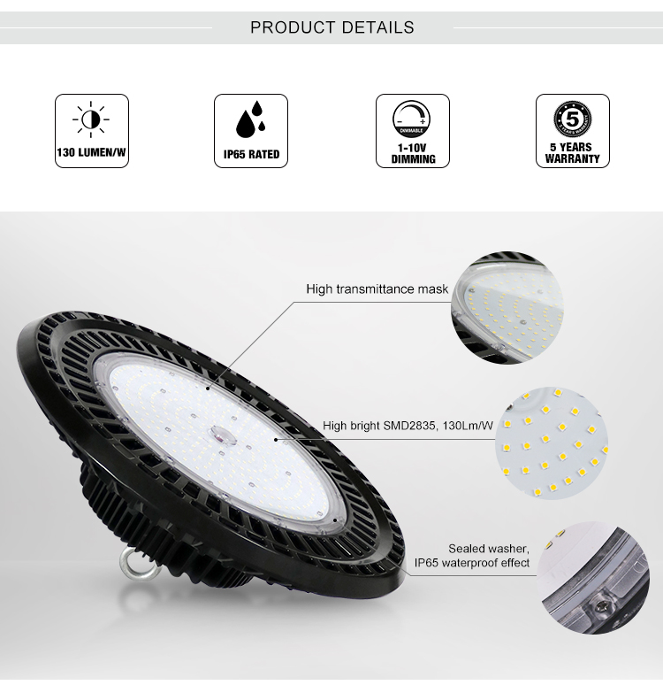 China wholesaler UFO highbay led light 100w 400w 200w high quality for 5 years warranty industrial highbay led light