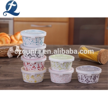 Custom Decorate Ceramic Bakeware Set With Handle
