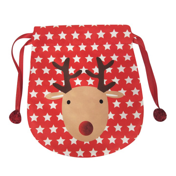 Portable christmas bag with reindeer pattern