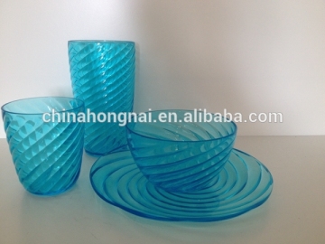 plastic plate and bowl, transparent and beautiful fruit bowl