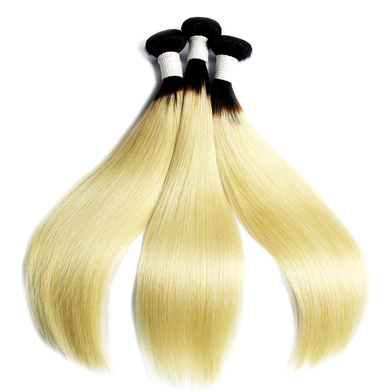 Raw 613 color human hair ombre straight, 1b 613 color ombre straight human hair