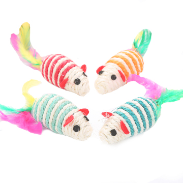 Color Assorted Sisal Cat Toy Mice Big Toy