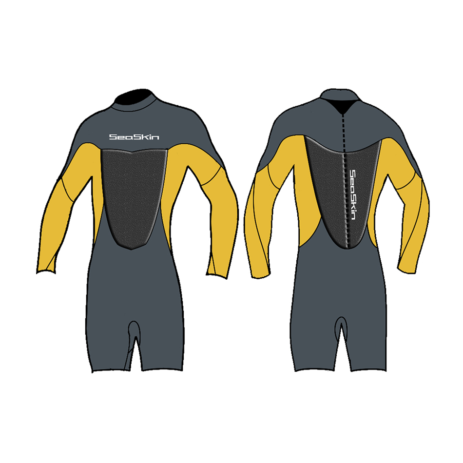 Seaskin Mens Back Zip Long Sleeve Lặn Wetsuits