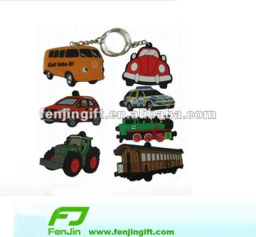 Promotion cartoon bus shape pvc keychain