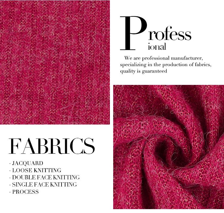 Hacci Poly Fabric Plain Dyed Decorative Customized 100% Polyester,50%acrylic 40%POLY 7%NYLON 3%SPAN Customized Color Knitted