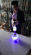 Wholesale small acrylic hookah single pipe electronic led light shisha