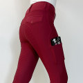Pantalones ecuestres transpirables de mujer roja clásica
